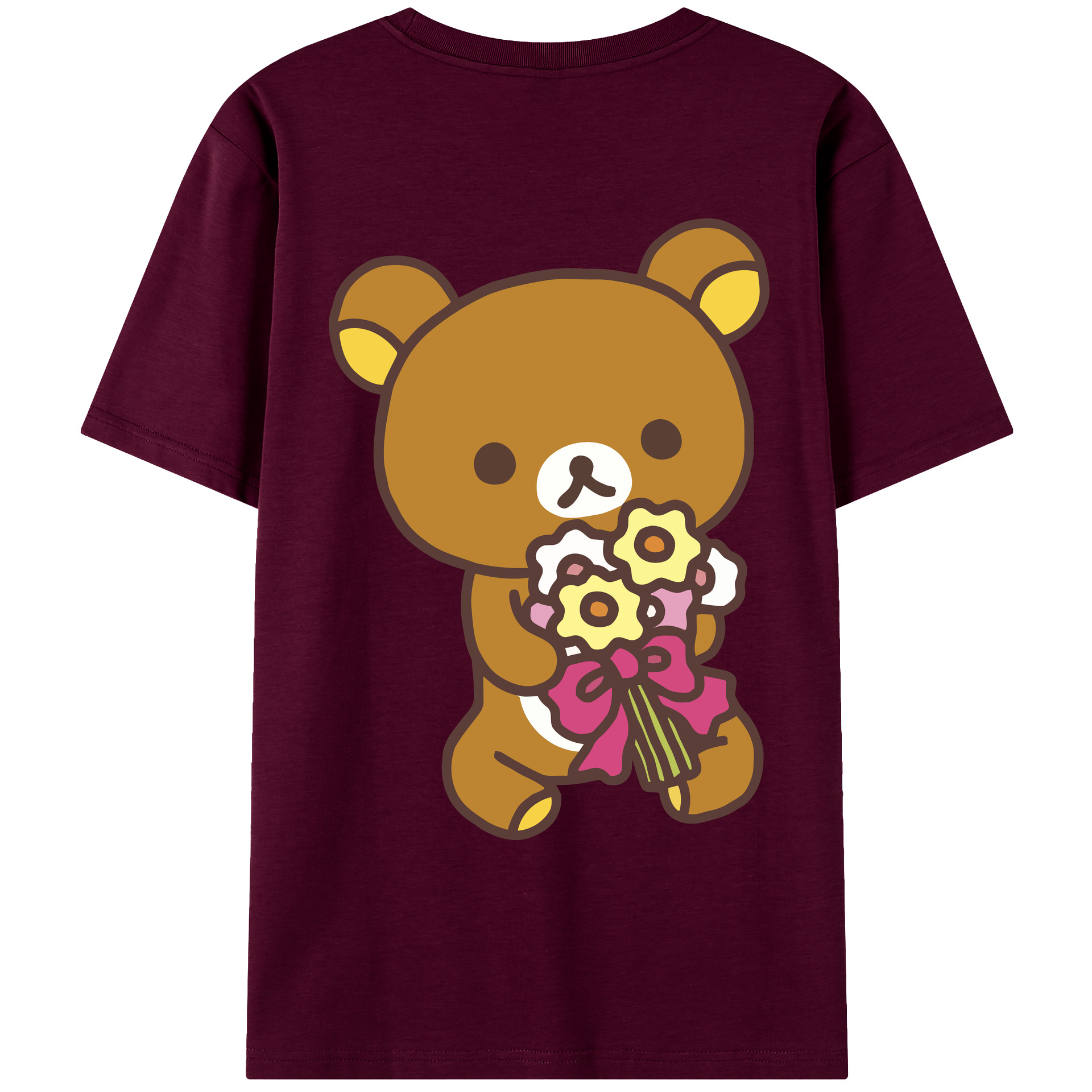 （画像用） リラックマ リラックマ キイロイトリ Rilakkuma Korilakkuma Kiiroitori レディース半袖Tシャツ(バックプリント)
